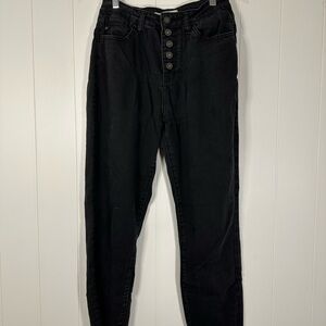 KanCan Women's High Rise Black Jeans